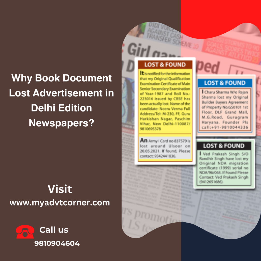 Lost and Found Ads in Delhi