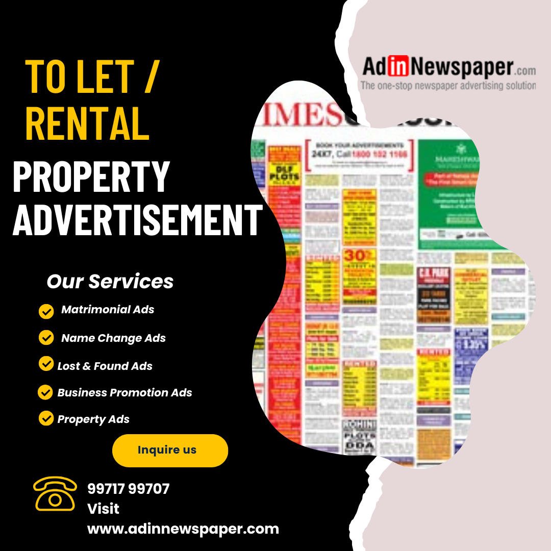 To Let Ads in Newspaper