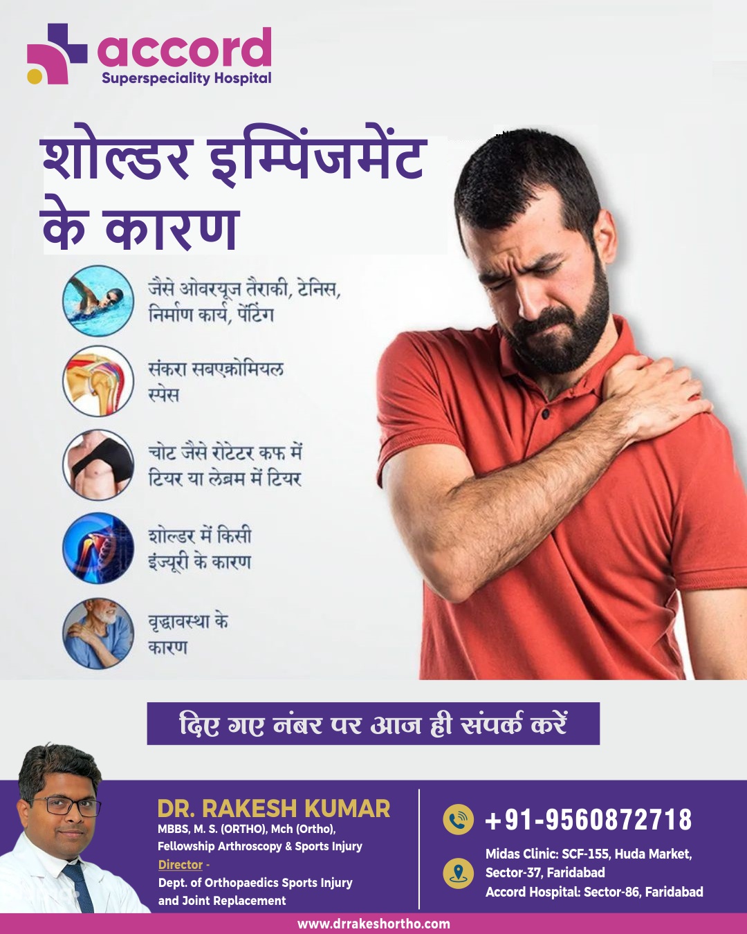 Shoulder Injury Specialist Doctor Near Me in Faridabad