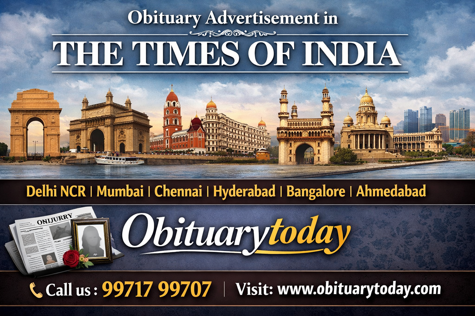 Obituary Advertisement in The Times of India Newspaper